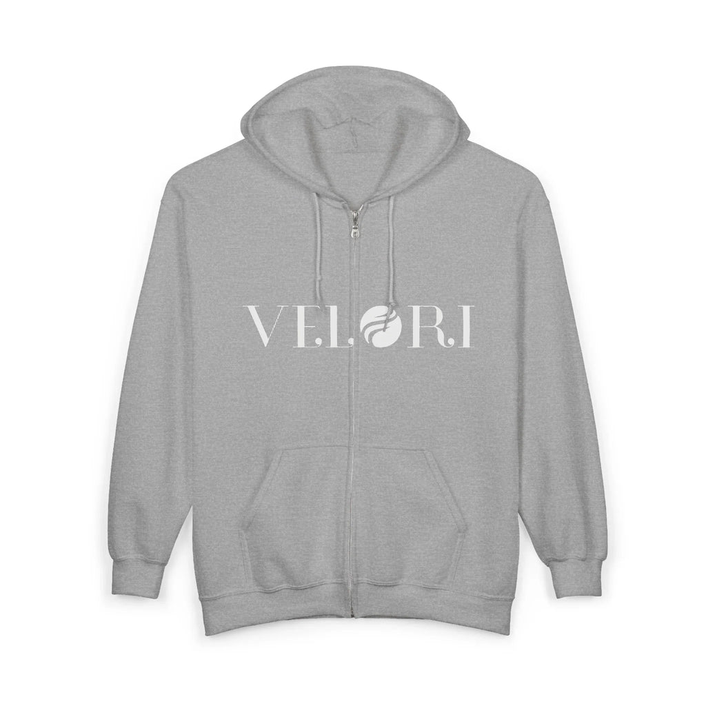 Minimalist Velori Full-Zip Hoodie — Everyday Zip Sweatshirt - Velori