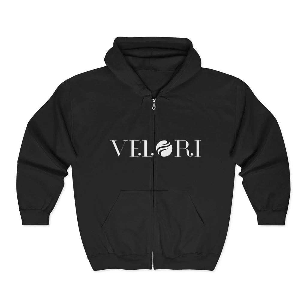 Minimalist Velori Full-Zip Hoodie — Everyday Zip Sweatshirt - Velori
