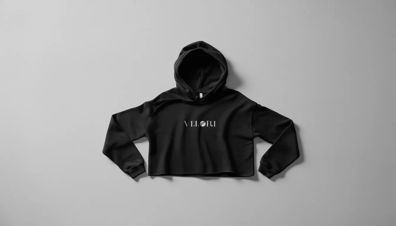 Velori Minimal Streetwear Cropped Hoodie — Women's